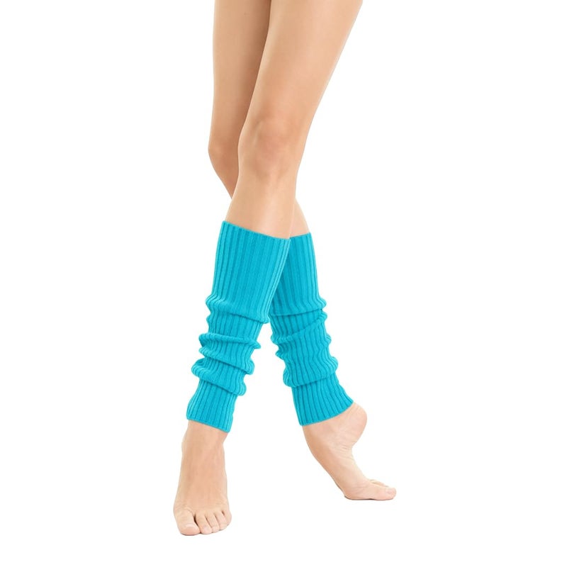 v28 Women 80s Party Warm Costume Marathon Knit Long Socks Leg Warmers (46Lablue) - Image 2